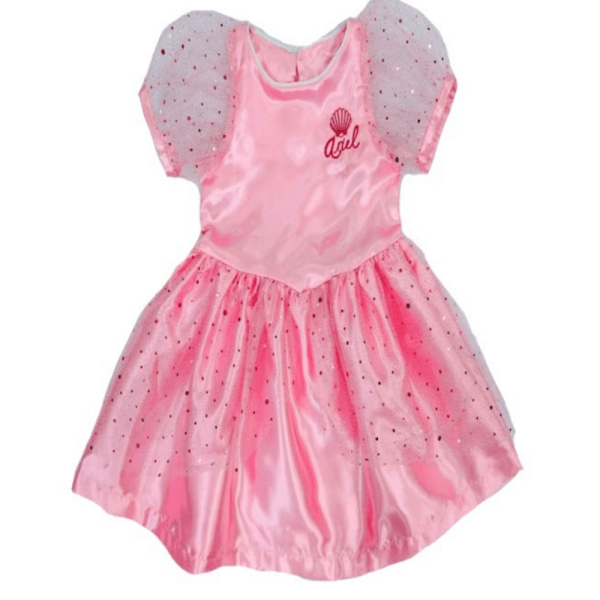 Ariel Embroidered Pink Costume Dress For Girls